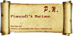 Plancsák Mariann névjegykártya